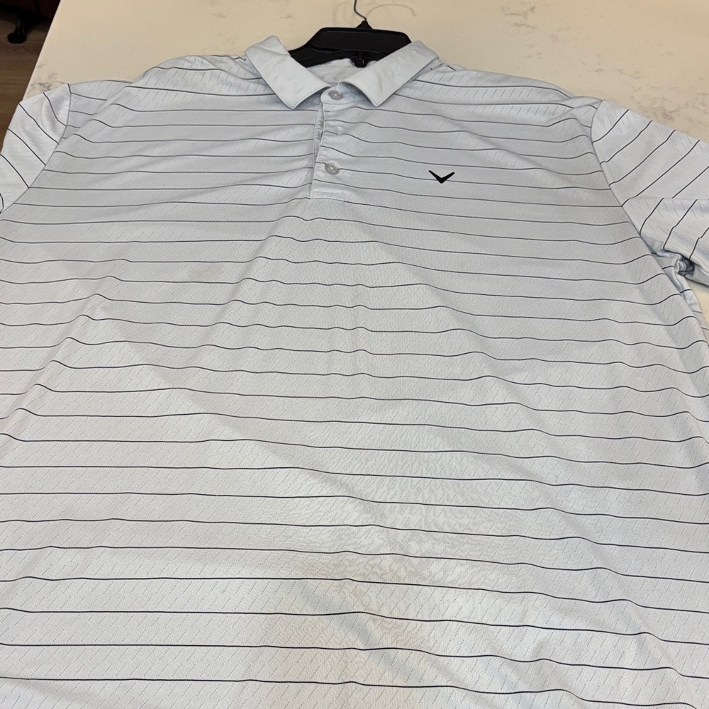 Callaway Gray Striped Polo Shirt